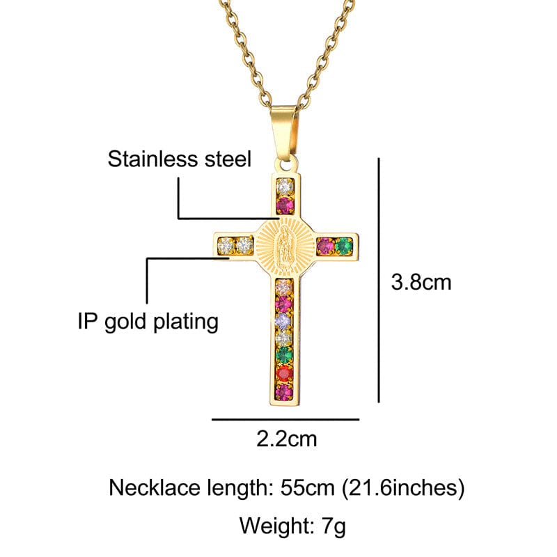 VIRGIN MARY CROSS PENDANT