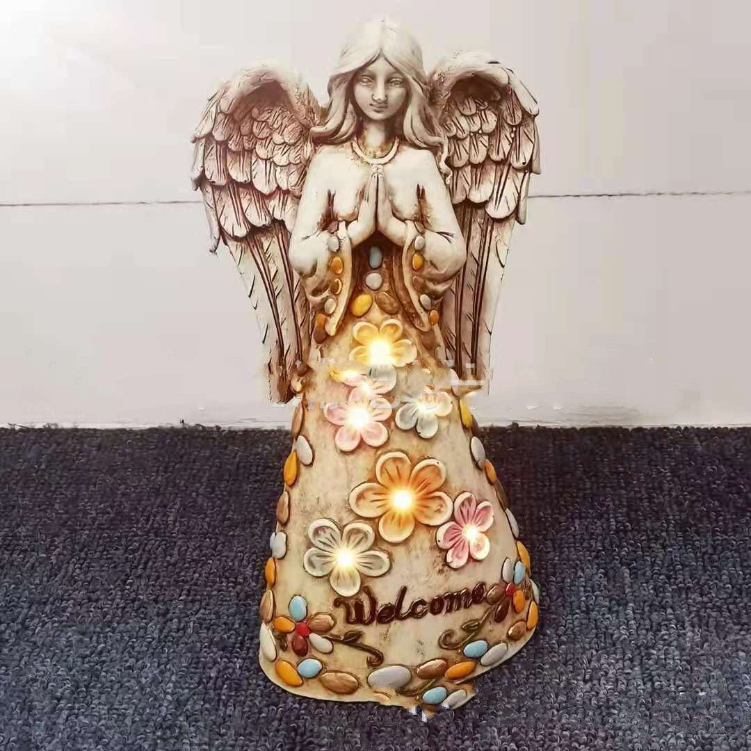 HANDMADE LED ANGEL STATUE (SOLAR POWERED) BY GOD IS LIGHT!