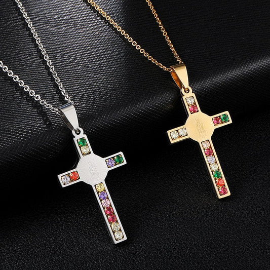 VIRGIN MARY CROSS PENDANT