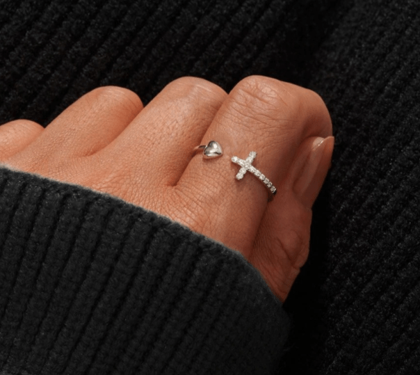 LOVE THE CROSS" ADJUSTABLE RING