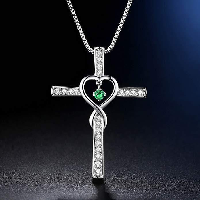 Handmade White Gold Plated & Zircon Cross Necklace by GOD IS LIGHT! 🌟