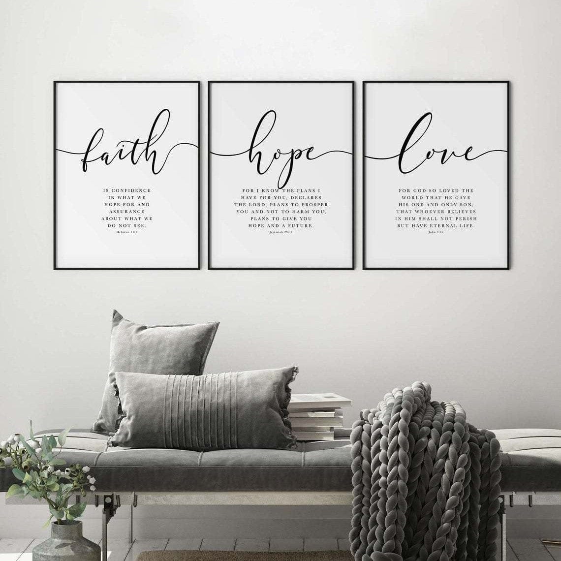 Faith, Hope & Love Bible Verse Canvas by GOD IS LIGHT!