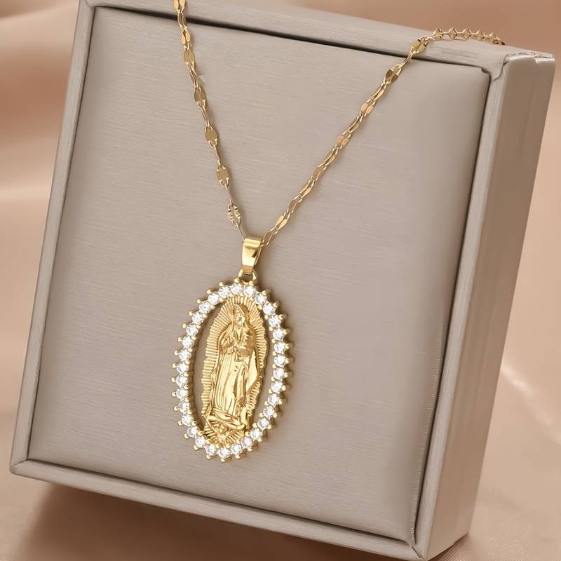 VIRGIN MARY ZIRCON NECKLACE