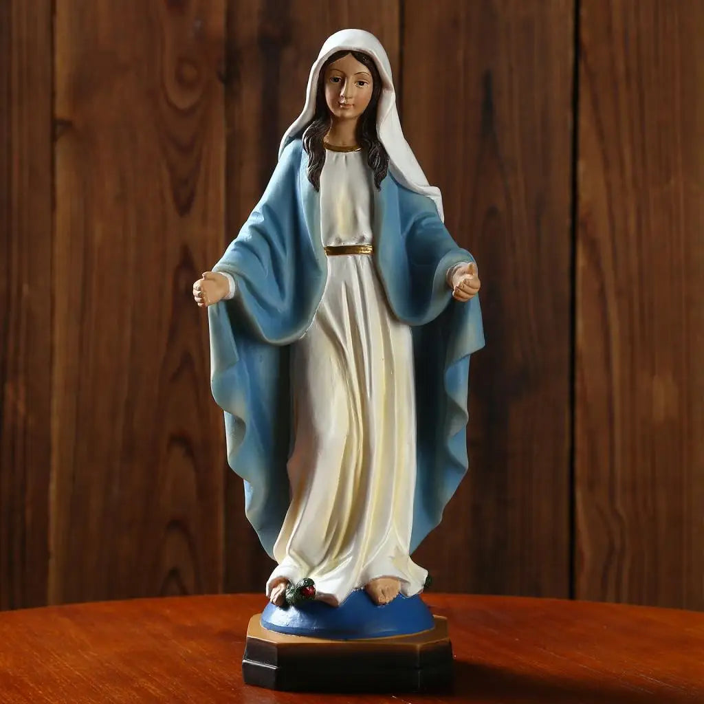 Virgin Mary Statue – Handmade Catholic Figurine for Desktop & Home Decor