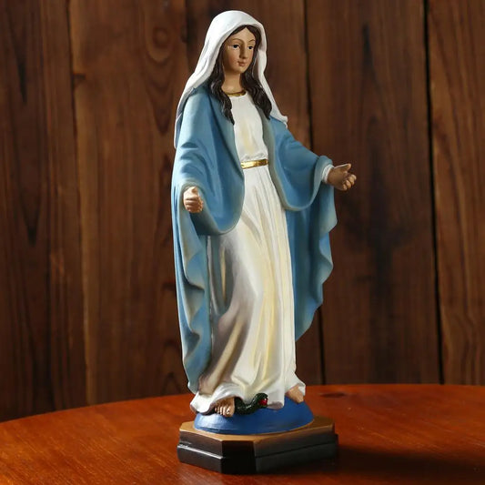 Virgin Mary Statue – Handmade Catholic Figurine for Desktop & Home Decor