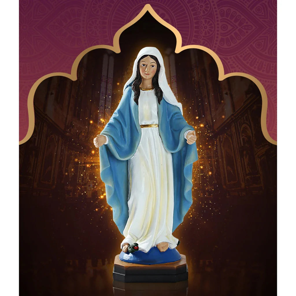 Virgin Mary Statue – Handmade Catholic Figurine for Desktop & Home Decor