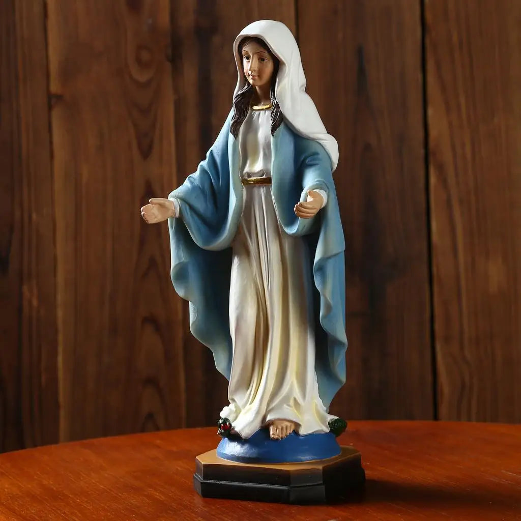 Virgin Mary Statue – Handmade Catholic Figurine for Desktop & Home Decor