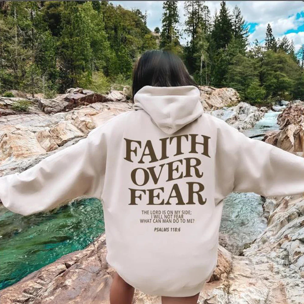 "Faith Over Fear" Christian Hoodie – Unisex Jesus Sweatshirt