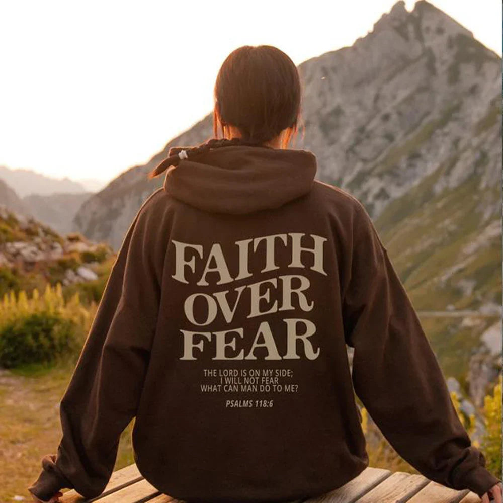 "Faith Over Fear" Christian Hoodie – Unisex Jesus Sweatshirt