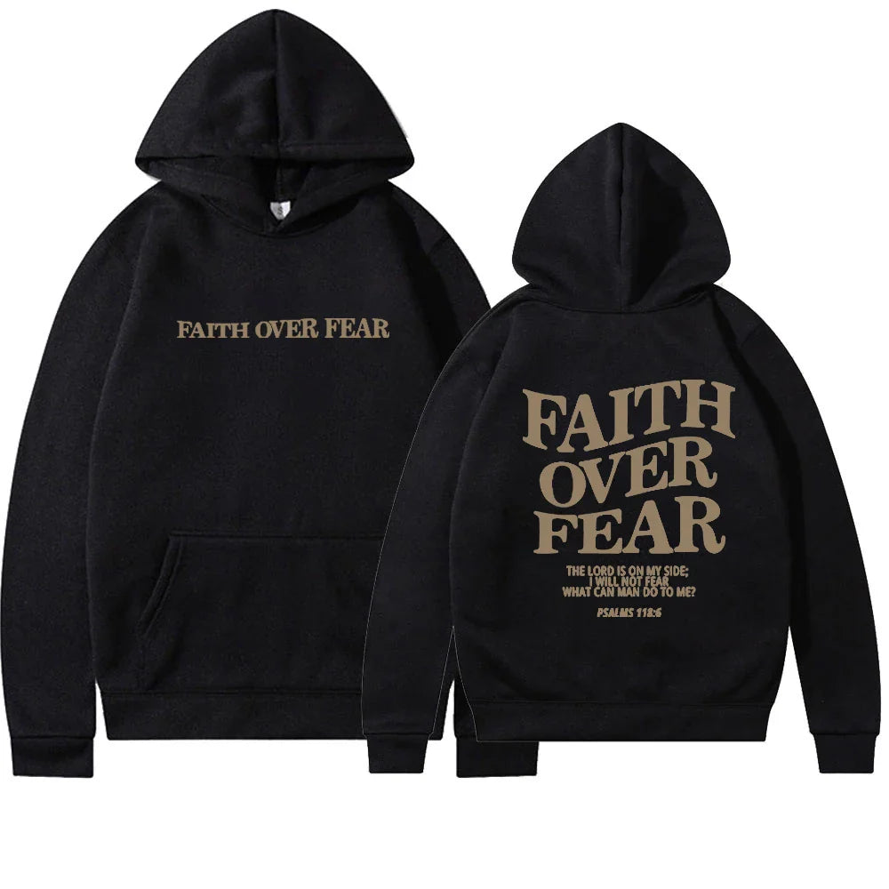 "Faith Over Fear" Christian Hoodie – Unisex Jesus Sweatshirt