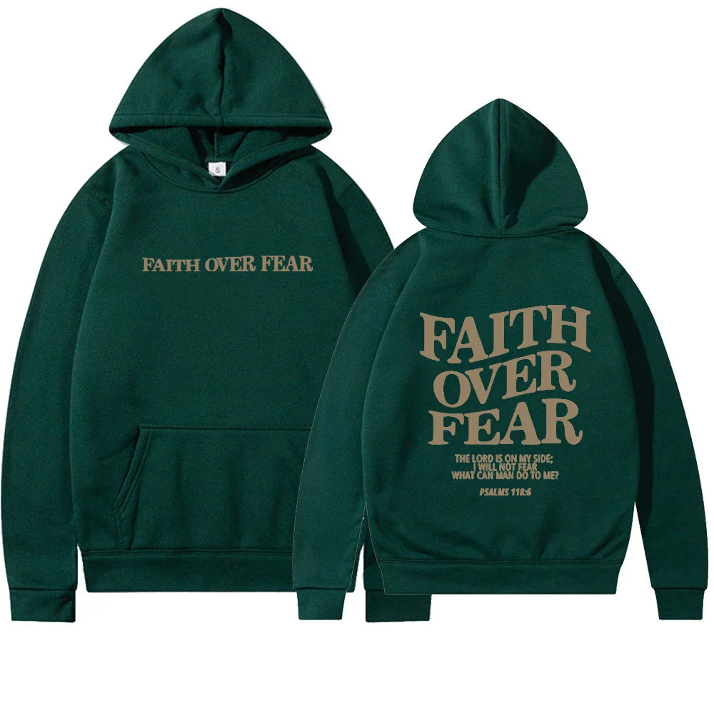 "Faith Over Fear" Christian Hoodie – Unisex Jesus Sweatshirt