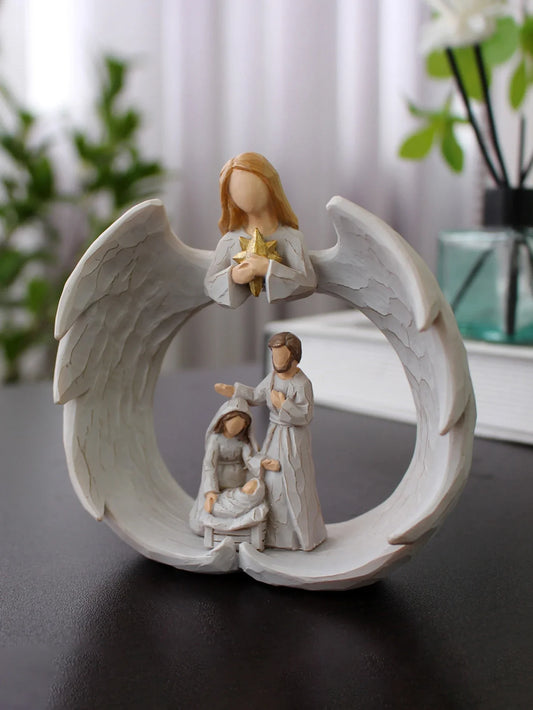 Angel Resin Ornament – Creative Jesus Decor for Home & Garden