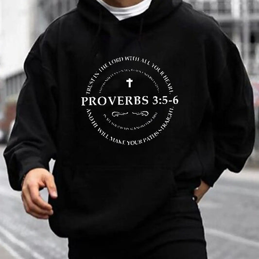 Men's Christian Cross Graphic Hoodie – Casual Faith Pullover