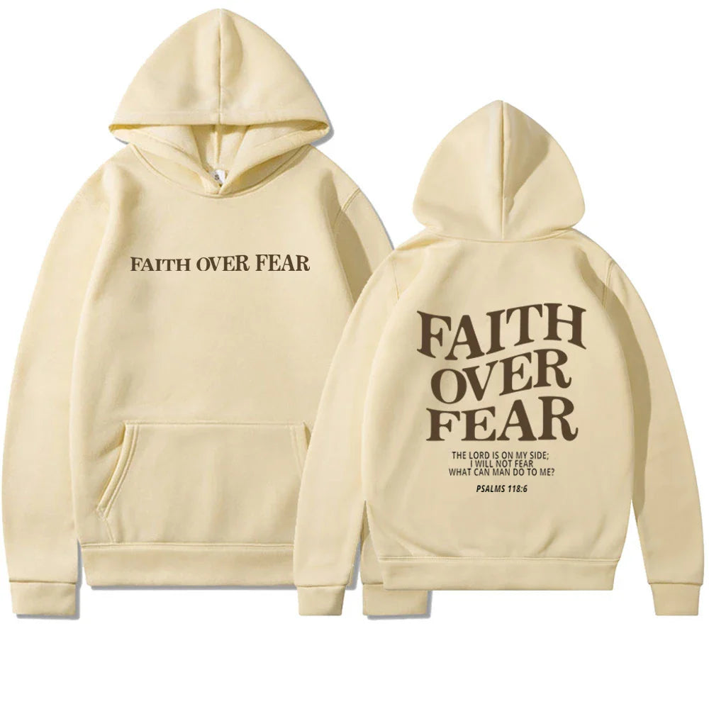 "Faith Over Fear" Christian Hoodie – Unisex Jesus Sweatshirt