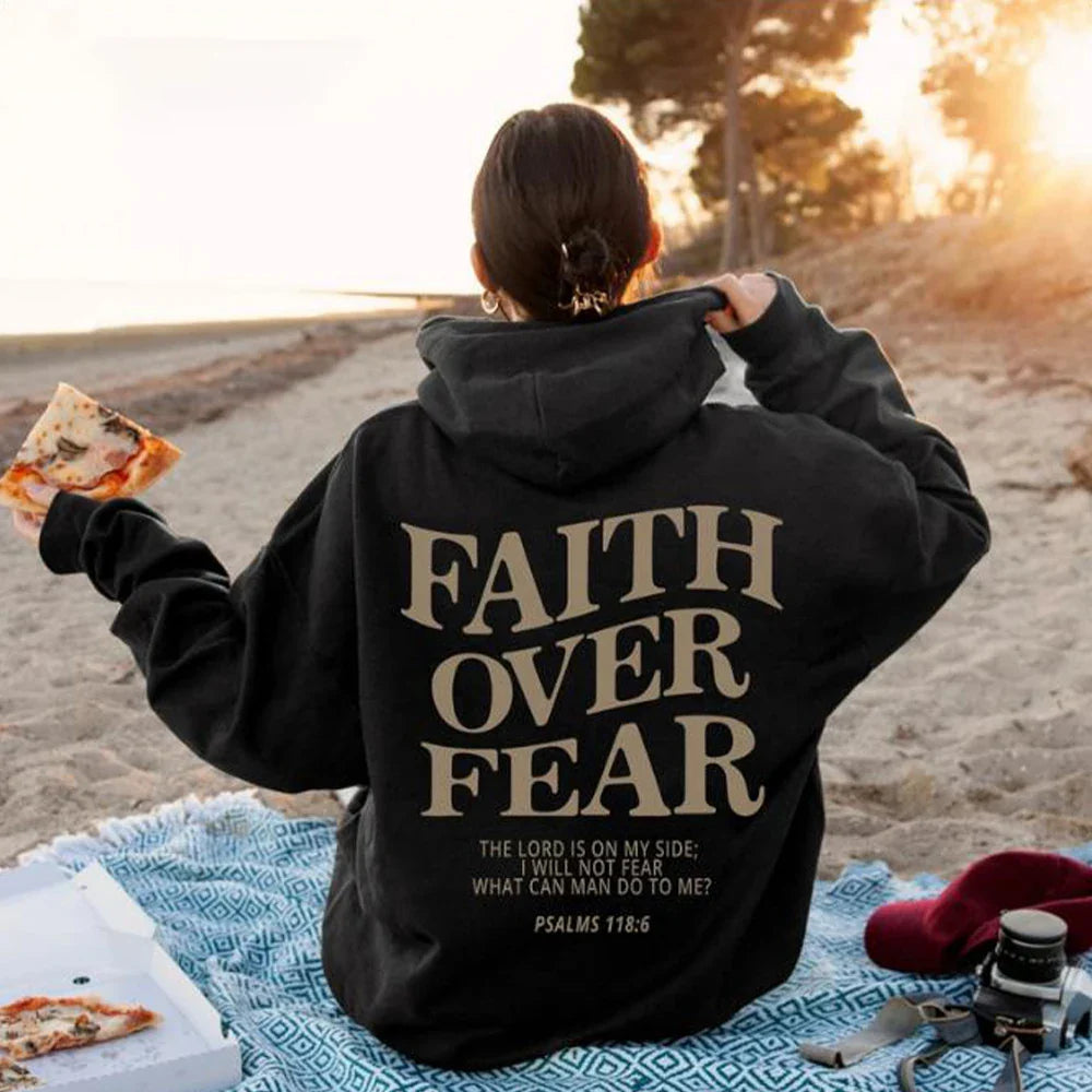 "Faith Over Fear" Christian Hoodie – Unisex Jesus Sweatshirt