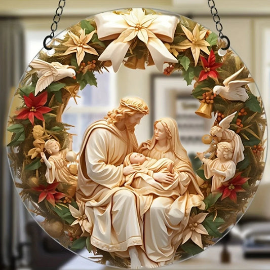 Acrylic Virgin Mary Pendant – Christmas Car Ornament & Prayer Decor 🎄