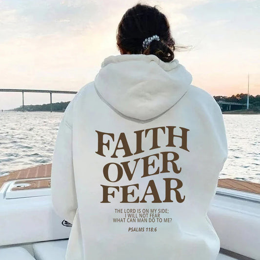 "Faith Over Fear" Christian Hoodie – Unisex Jesus Sweatshirt