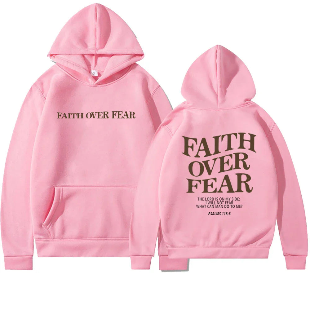 "Faith Over Fear" Christian Hoodie – Unisex Jesus Sweatshirt