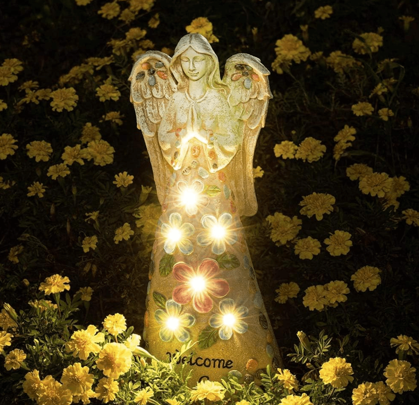 HANDMADE LED ANGEL STATUE (SOLAR POWERED) BY GOD IS LIGHT!