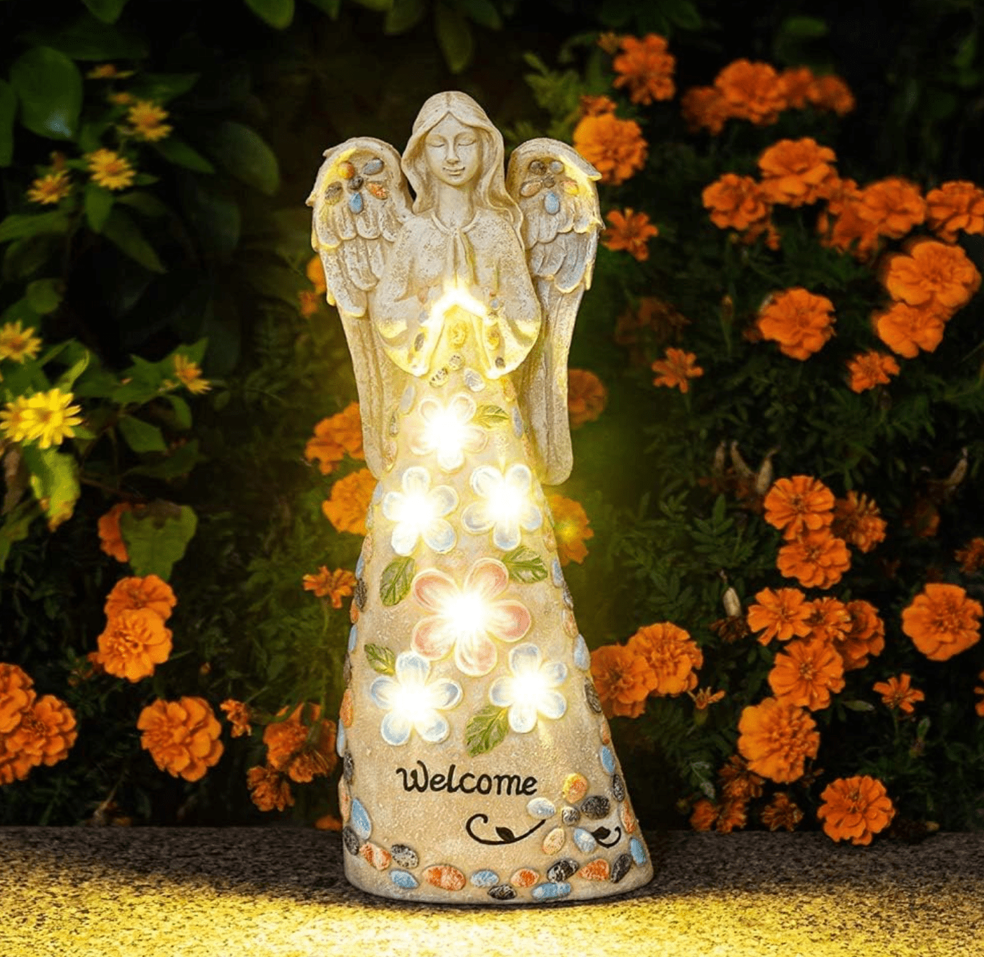 HANDMADE LED ANGEL STATUE (SOLAR POWERED) BY GOD IS LIGHT!