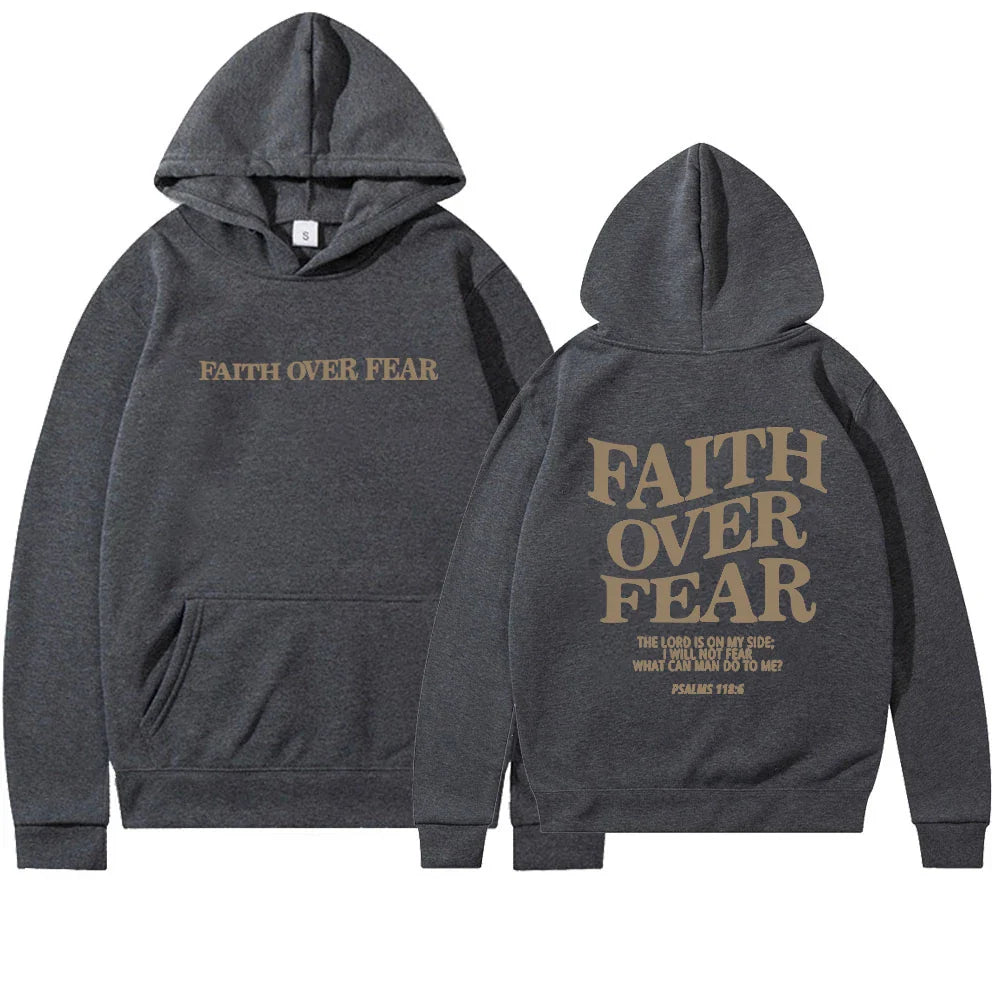 "Faith Over Fear" Christian Hoodie – Unisex Jesus Sweatshirt