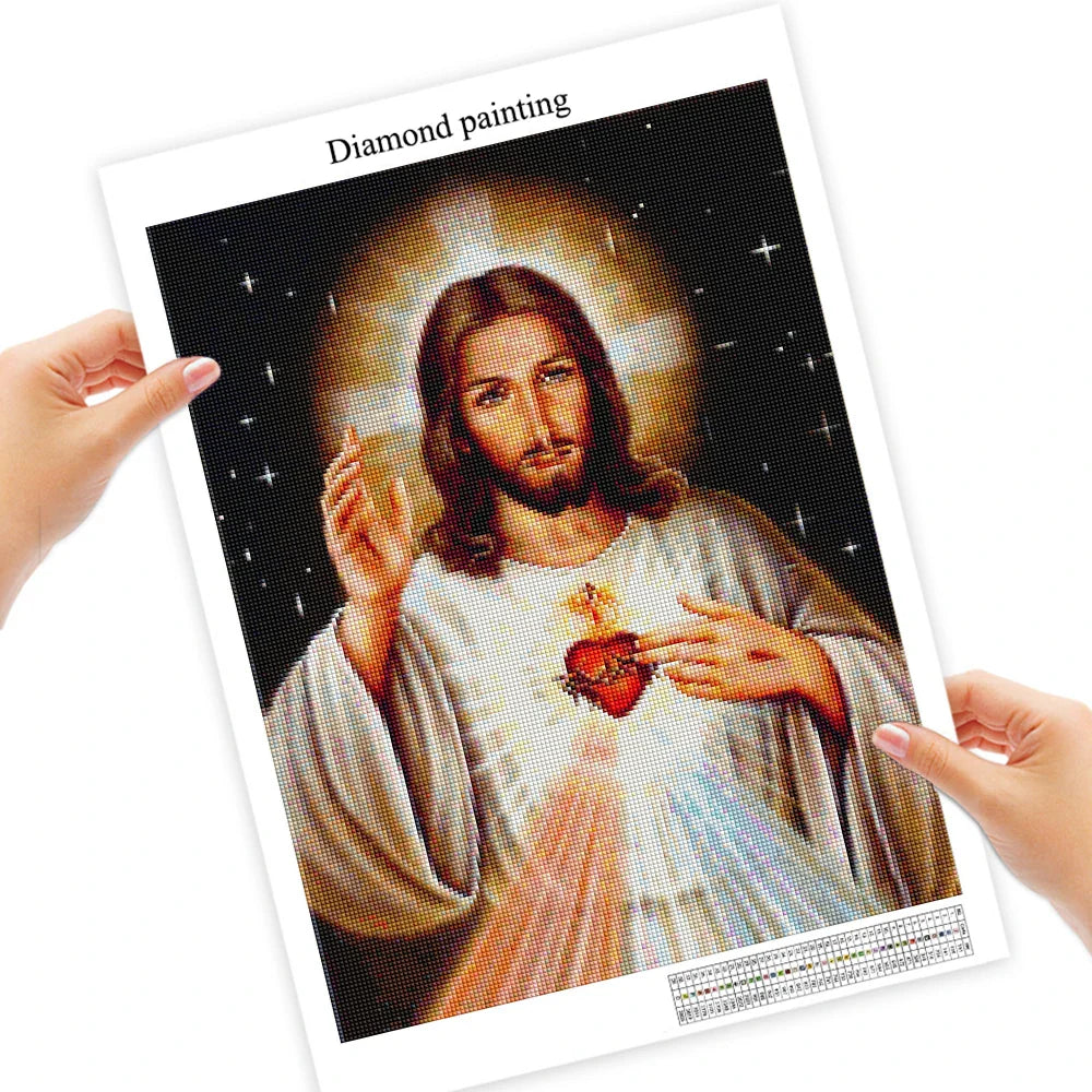 DIY Jesus Cross Stitch Kit – Diamond Mosaic Portrait Embroidery