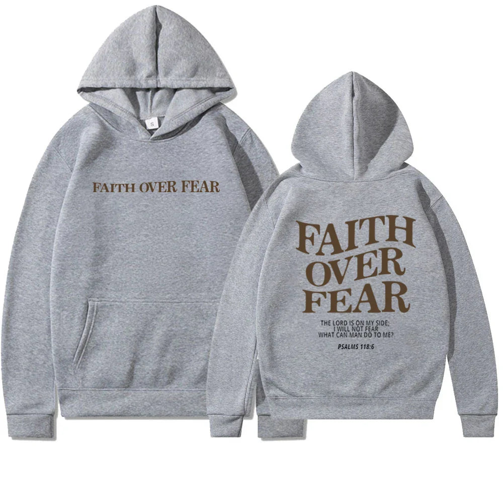 "Faith Over Fear" Christian Hoodie – Unisex Jesus Sweatshirt