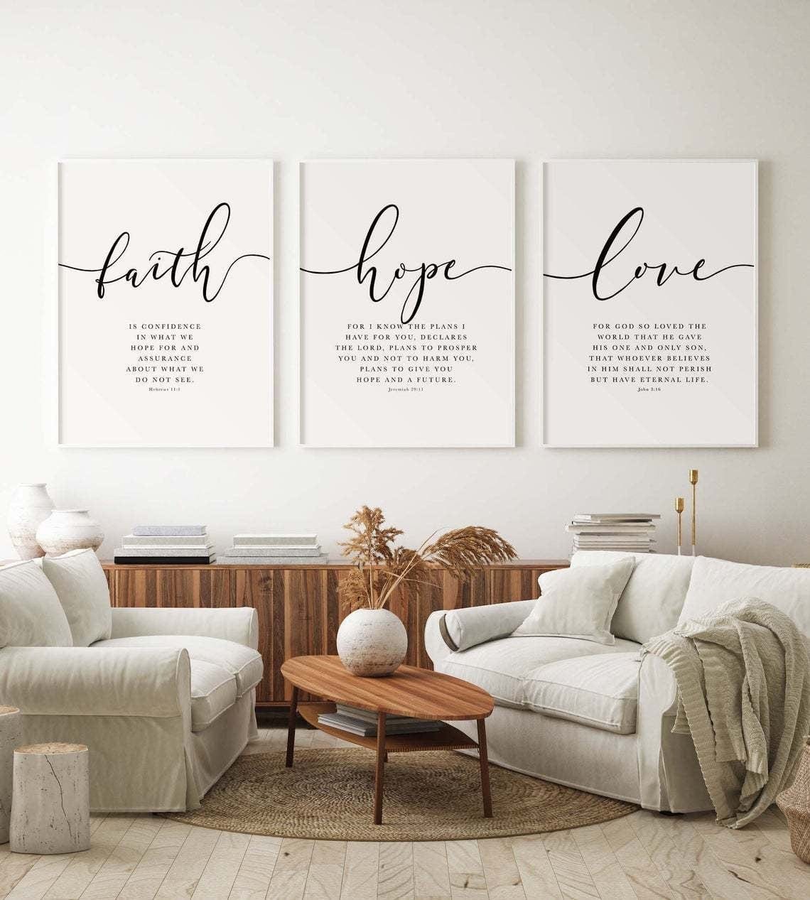 Faith, Hope & Love Bible Verse Canvas by GOD IS LIGHT!