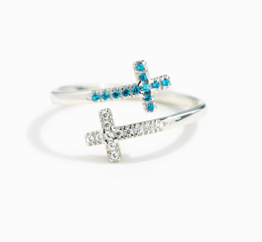 FAITH & CROSS" ADJUSTABLE RING