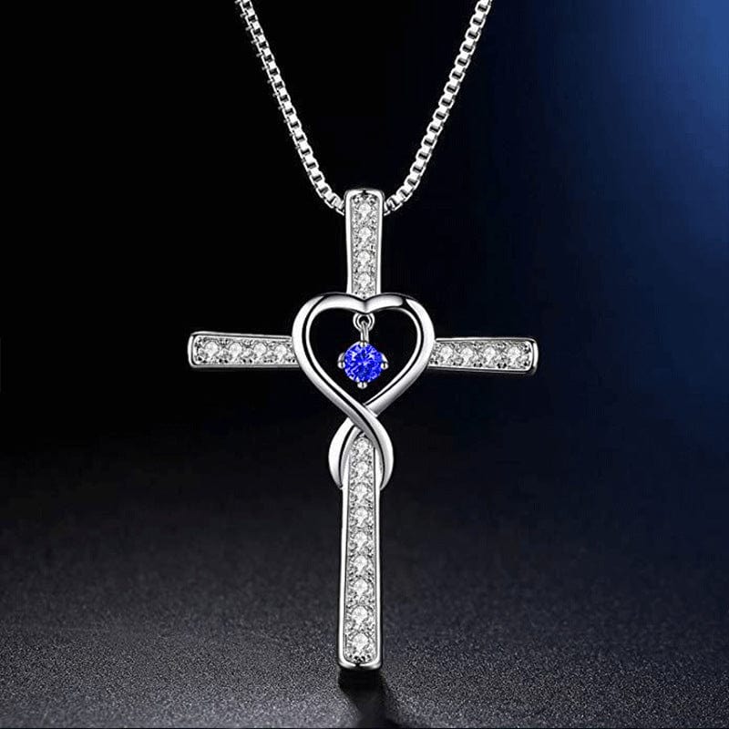 Handmade White Gold Plated & Zircon Cross Necklace by GOD IS LIGHT! 🌟