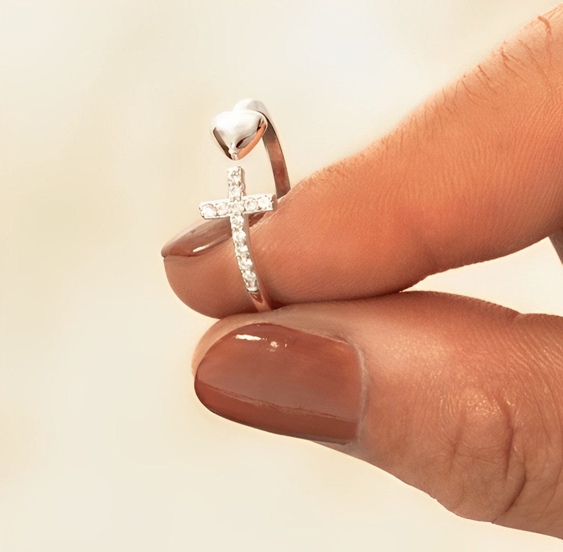 LOVE THE CROSS" ADJUSTABLE RING