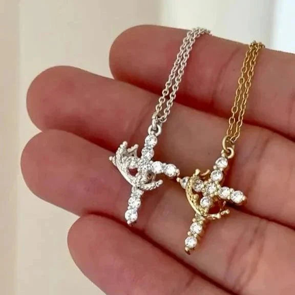 CROSS & CROWN NECKLACE