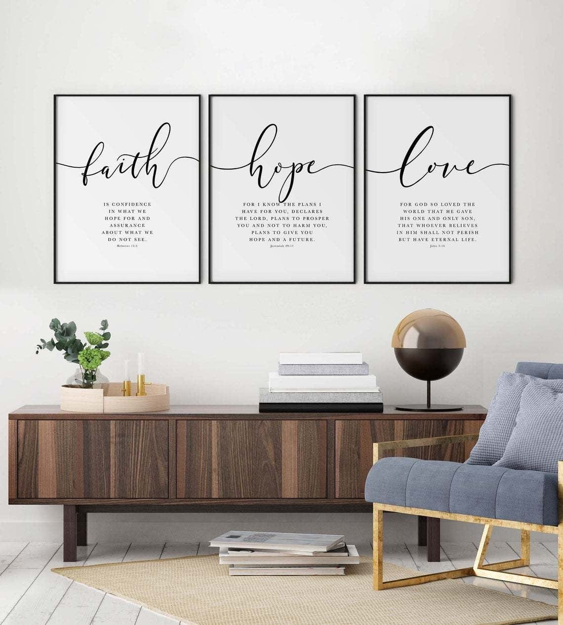 Faith, Hope & Love Bible Verse Canvas by GOD IS LIGHT!