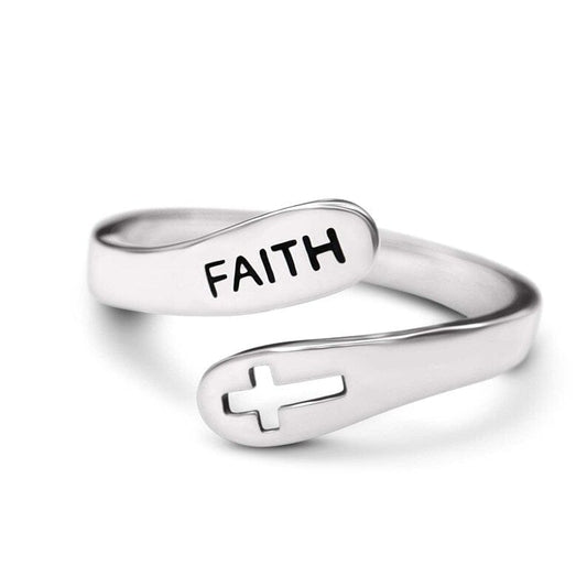 EMBRACING FAITH ADJUSTABLE RING