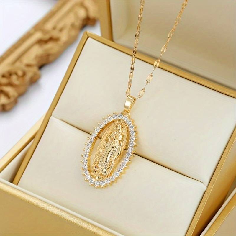 VIRGIN MARY ZIRCON NECKLACE