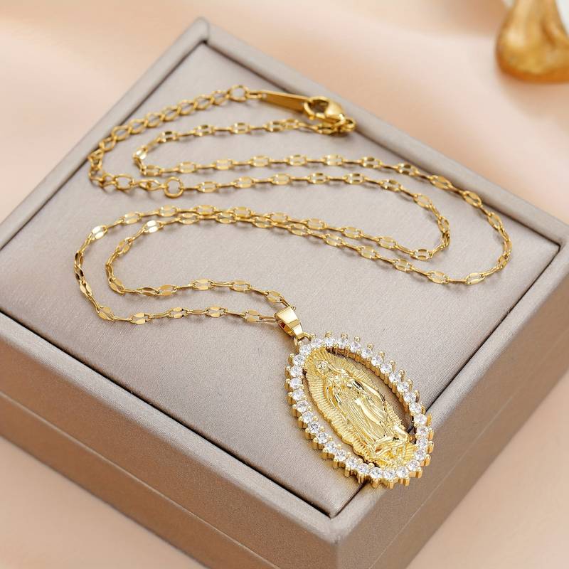 VIRGIN MARY ZIRCON NECKLACE