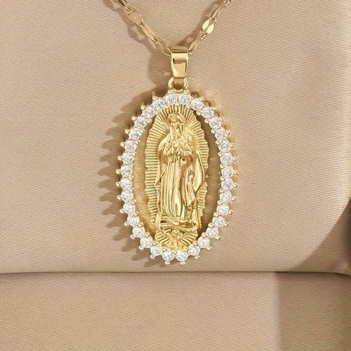 VIRGIN MARY ZIRCON NECKLACE